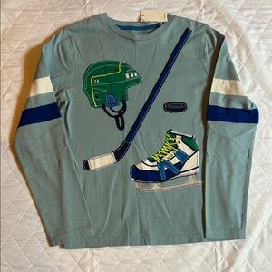 Boden Hockey Appliqué Long Sleeve Tee NWT